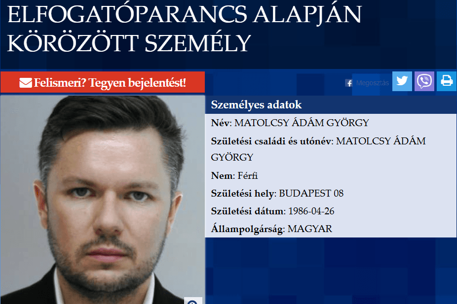 A ferihegyi reptéren keresik a hatóságok Matolcsy Ádámot, aki időközben nemzetközi bűnözők radarjára is felkerülhetett