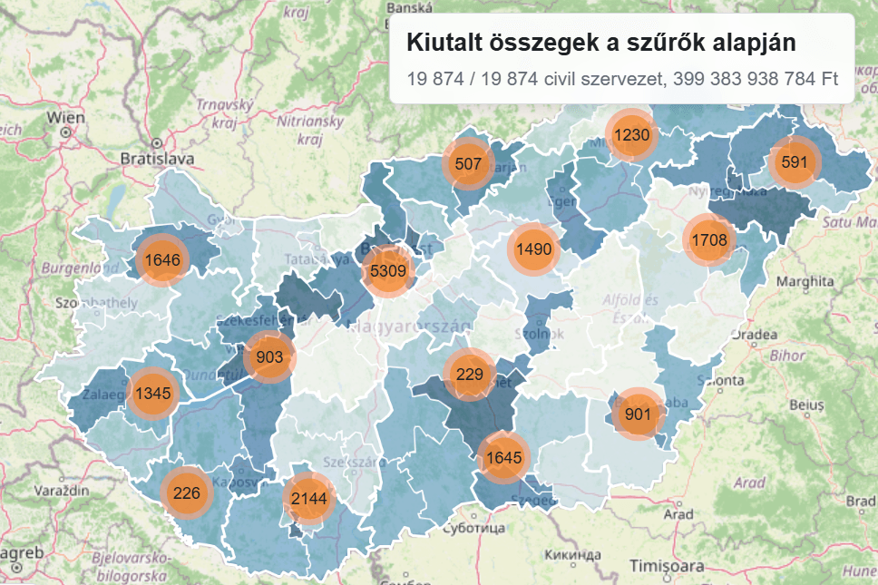 Térképre tették a NER utolsó négy évének pénzosztásait 