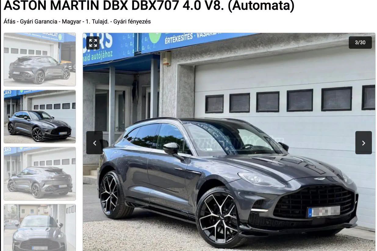 Használtautó-hirdetésben szúrták ki a Sarka Katáék által lízingelt Aston Martint